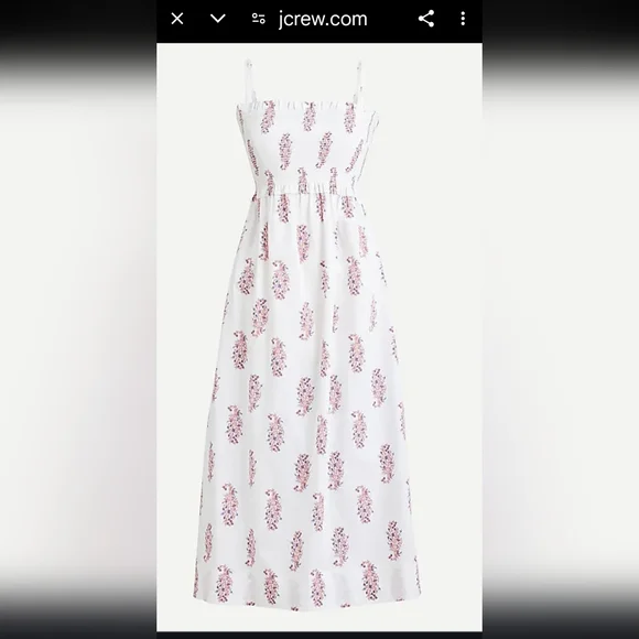 J.Crew Smocked Cotton Poplin Dress - Picture 9 of 9